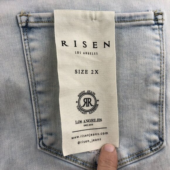NWT Risen Womens Brenna Jeans Size 2X Wide Leg Blue Denim Casual Classic Travel - Picture 15 of 16